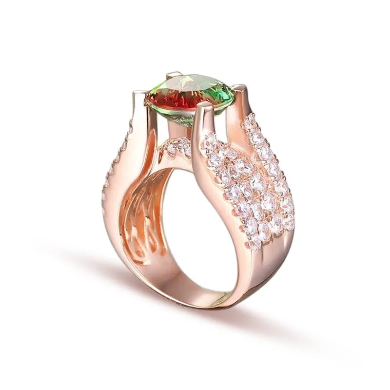 Handmade Watermelon Engagement Ring Ring in Sterling Silver
