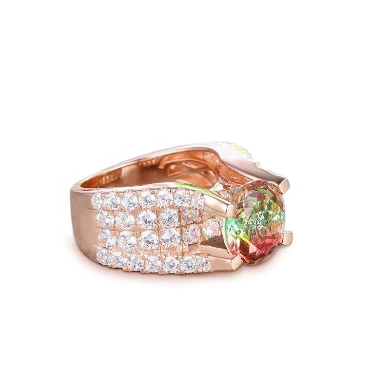 Handmade Watermelon Engagement Ring Ring in Sterling Silver