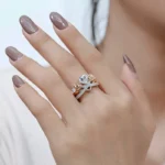 Handmade 1.25 ct Rose Flower Heart Cut Engagement Ring