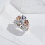 Handmade 1.25 ct Rose Flower Heart Cut Engagement Ring