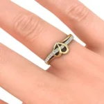 Handmade 0.2CT Open Heart Round Cut Micro Prong Ring in 3 Colors