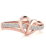 Handmade 0.2CT Open Heart Round Cut Micro Prong Ring in 3 Colors