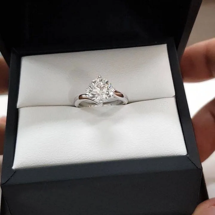 2ct Bypass Brilliant Round Diamond Engagement Ring