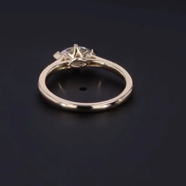 Handmade 1.5 CT Marquise Cut Ring in Yellow Gold Tone