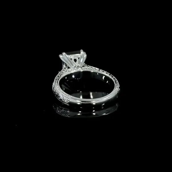 Handmade 1.5 CT Asscher Cut Vintage Sapphire Engagement Rings