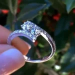 Twisted Shank 3CT Double Stone Sterling Silver Engagement Ring