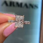 Handmade 3CT Radiant Cut Engagement Ring