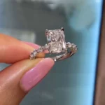 Handmade 3CT Radiant Cut Engagement Ring