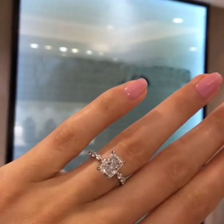 Handmade 3CT Radiant Cut Engagement Ring