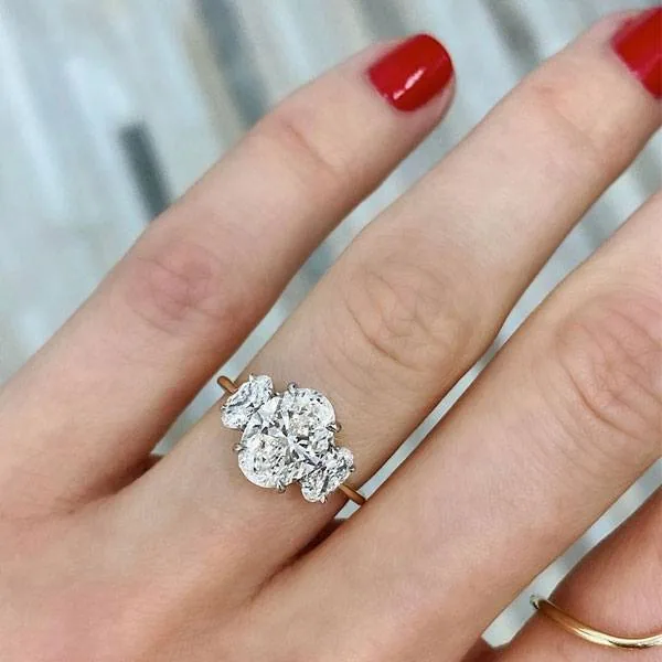 Handmade 3CT Three Oval Stone Ring