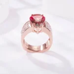 Handmade 4CT Wide Shank Pear Cut Watermelon Ring