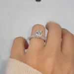 Handmade 2CT Princess Cut Engagement Ring