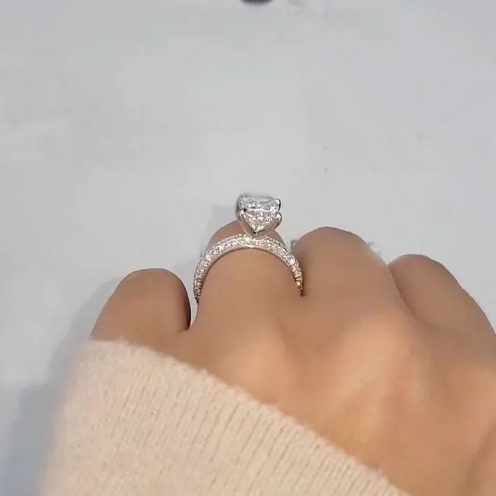 Handmade 2CT Princess Cut Engagement Ring