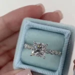 Handmade 2CT Princess Cut Diamond Engagement Ring