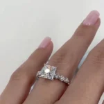 Handmade 2CT Princess Cut Diamond Engagement Ring