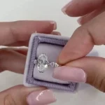 Handmade 4 CT Oval Cut Wedding Ring with Two Marquise Cut Sidestones