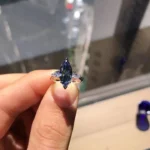 Handmade 2CT Blue Sapphire Marquise Cut Ring