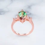 Handmade 2CT Marquise Cut Watermelon Stone Ring