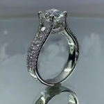 Handmade 2CT Round Brilliant Cut Diamond Ring in Three Shanks