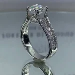 Handmade 2CT Round Brilliant Cut Diamond Ring in Three Shanks