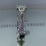 Handmade 2CT Round Brilliant Cut Diamond Ring in Three Shanks
