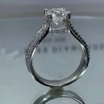 Handmade 2CT Round Brilliant Cut Diamond Ring in Three Shanks