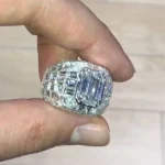 Handmade 4.5 CT Massive Emerald Cut Sterling Silver Ring