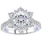Handmade 1.0CT Snowflake Lab-created Sapphire Ring
