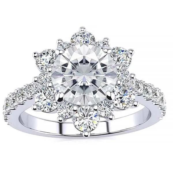 Handmade 1.0CT Snowflake Lab-created Sapphire Ring
