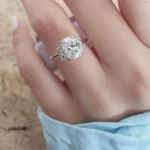Handmade 2.41 CT Three Stone Radiant Cut Engagement Ring