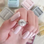 Handmade 2.41 CT Three Stone Radiant Cut Engagement Ring