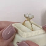 Handmade 2.5 CT Under Halo Cushion Cut Engagement Ring