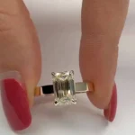 Handmade Sterling Silver 3ct Emerald Cut Engagement Ring