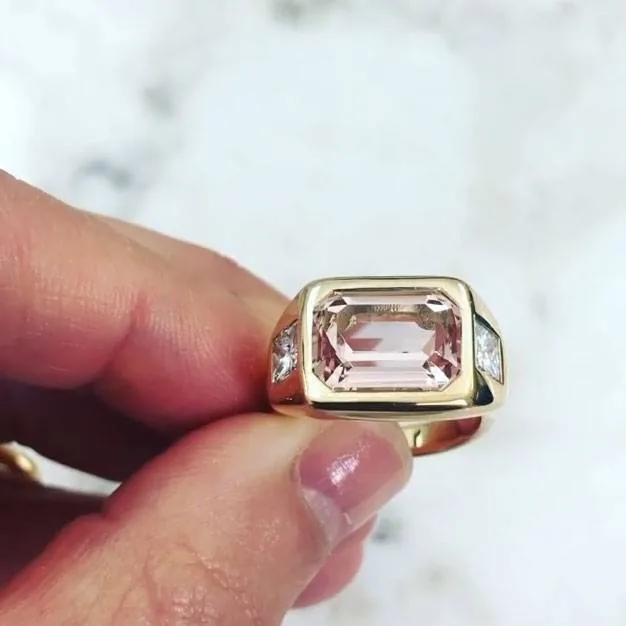 Handmade 3CT Emerald Cut Engagement Ring