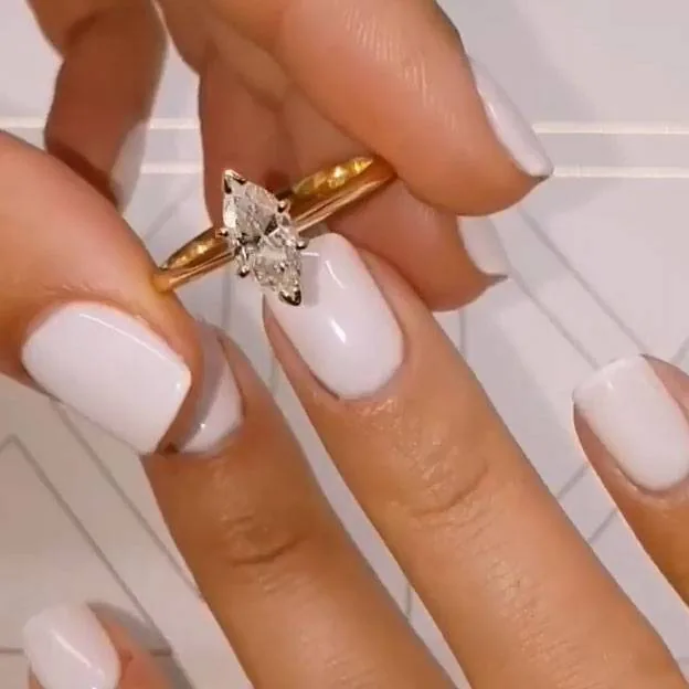 Handmade 1.0 CT Marquise Cut Ring in Yellow Gold
