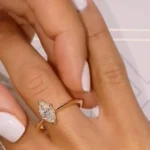 Handmade 1.0 CT Marquise Cut Ring in Yellow Gold