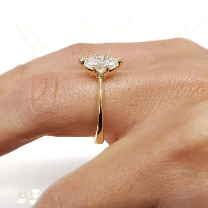 Handmade 1.0 CT Marquise Cut Ring in Yellow Gold