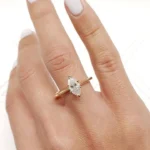 Handmade 1.0 CT Marquise Cut Ring in Yellow Gold
