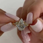 Handmade 1.5 CT Pear Cut Lab-created Sapphire Engagement Ring