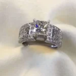 Handmade 3 CT Princess Cut Engagement Ring