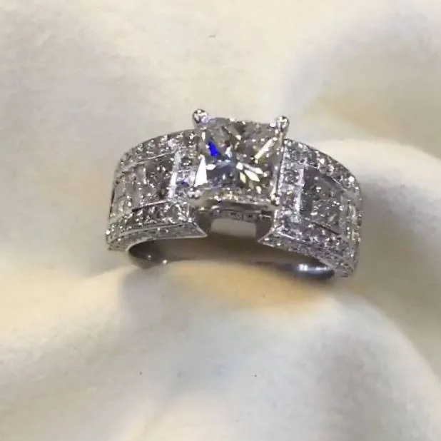 Handmade 3 CT Princess Cut Engagement Ring