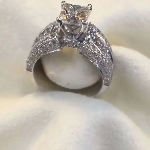 Handmade 3 CT Princess Cut Engagement Ring