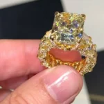 Handmade Stunning 5CT Yellow Sapphire Sterling Silver Ring