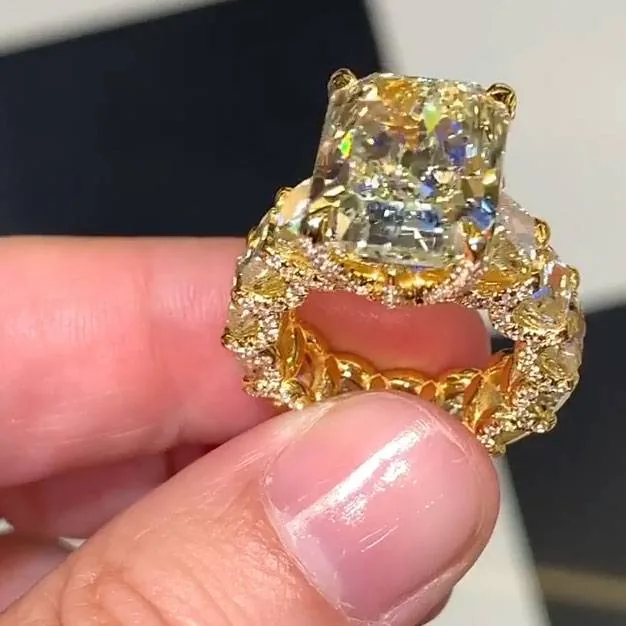 Handmade Stunning 5CT Yellow Sapphire Sterling Silver Ring