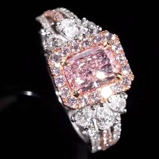 Handmade 2 CT.TW Fancy Pink Sterling Silver Ring