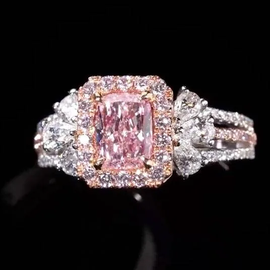 Handmade 2 CT.TW Fancy Pink Sterling Silver Ring
