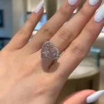 Handmade 3CT Beautiful Pink Heart Shape Engagement Ring