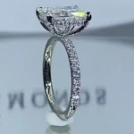 Handmade 4CT Radiant Cut Sterling Silver Ring