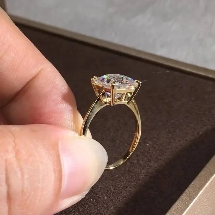 Handmade 3CT Princess Cut Sterling Silver Engagement Ring