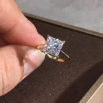 Handmade 3CT Princess Cut Sterling Silver Engagement Ring